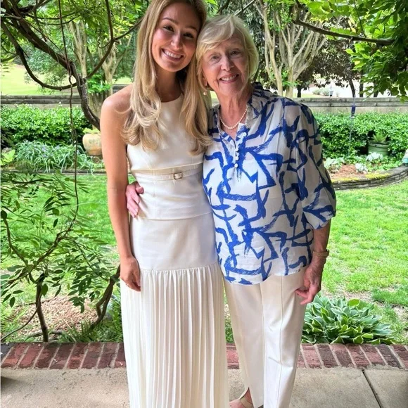 Meshki Ivory Pleated Maxi Skirt set - Picture 3 of 3